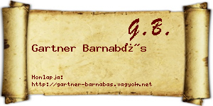Gartner Barnabás névjegykártya